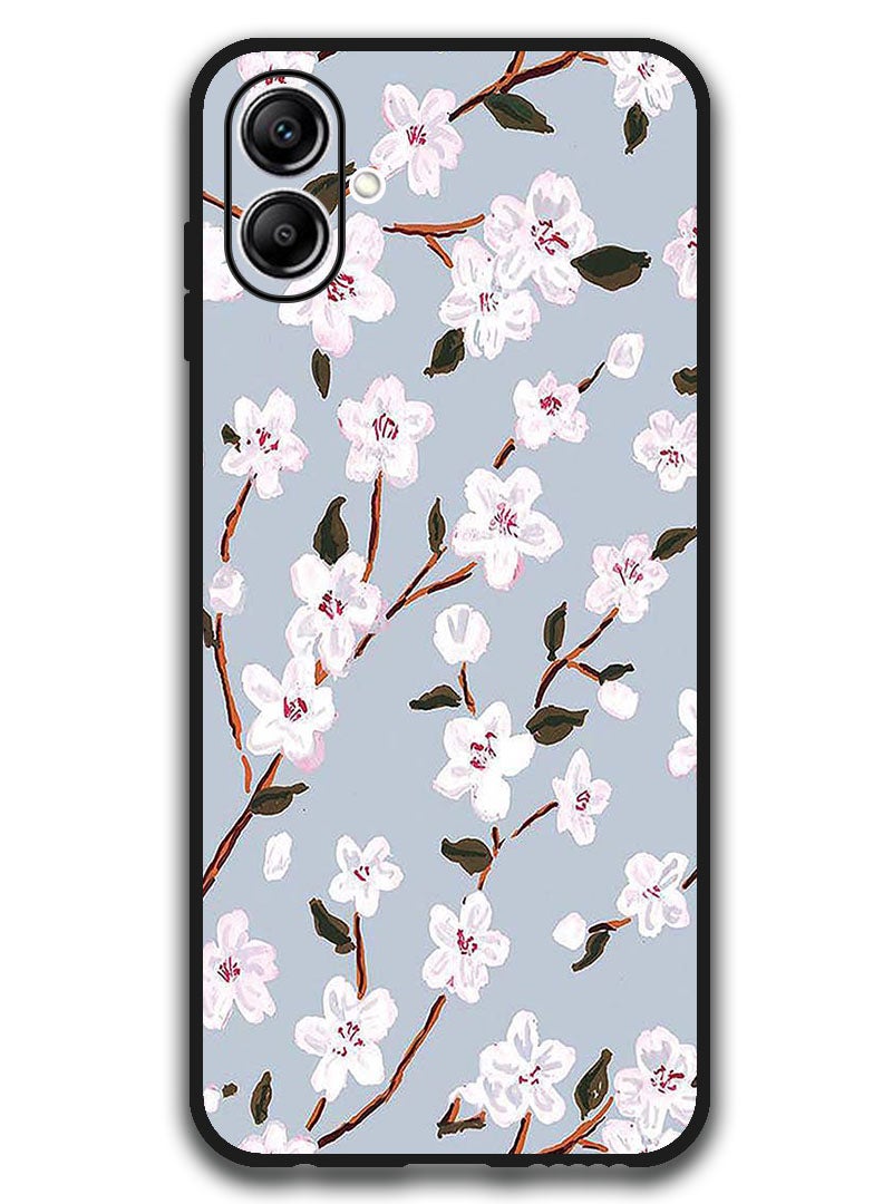 Theodor Case Compatible with Samsung Galaxy A07 6.7 Inch Protection Shockproof Bumper Cover White Flower - Image 1